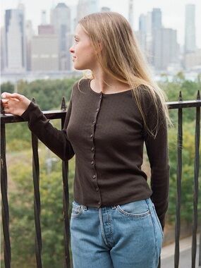 Brady Melville Athelia Brown Eyelet Top